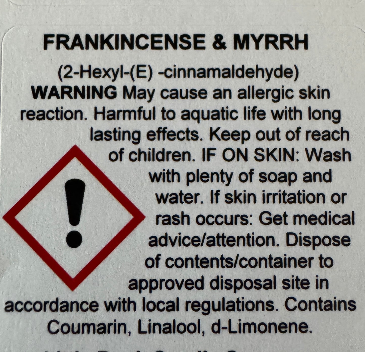 60g Clam Bar Frankincense & Myrrh