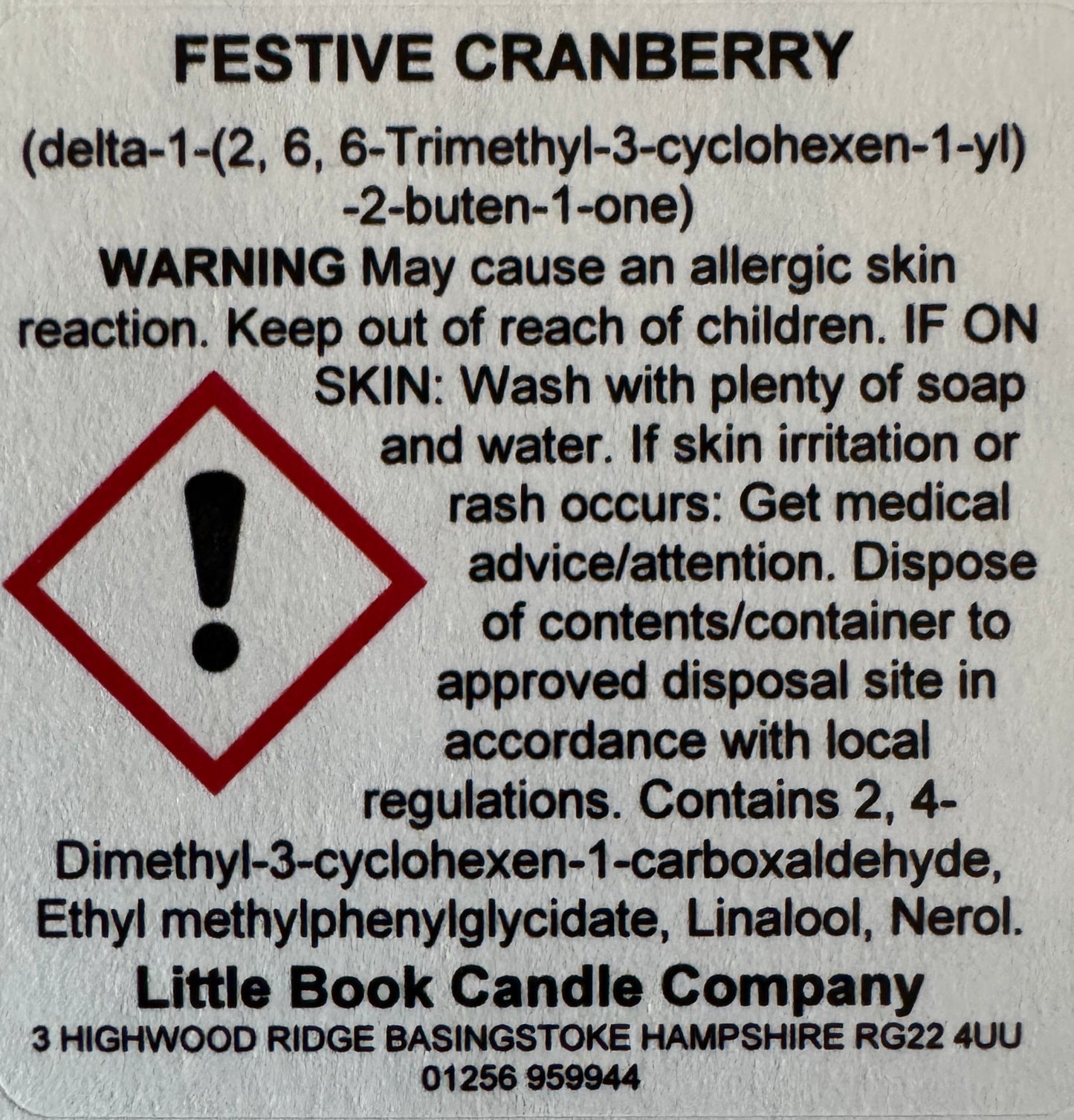 60g Clam Bar Festive Cranberry