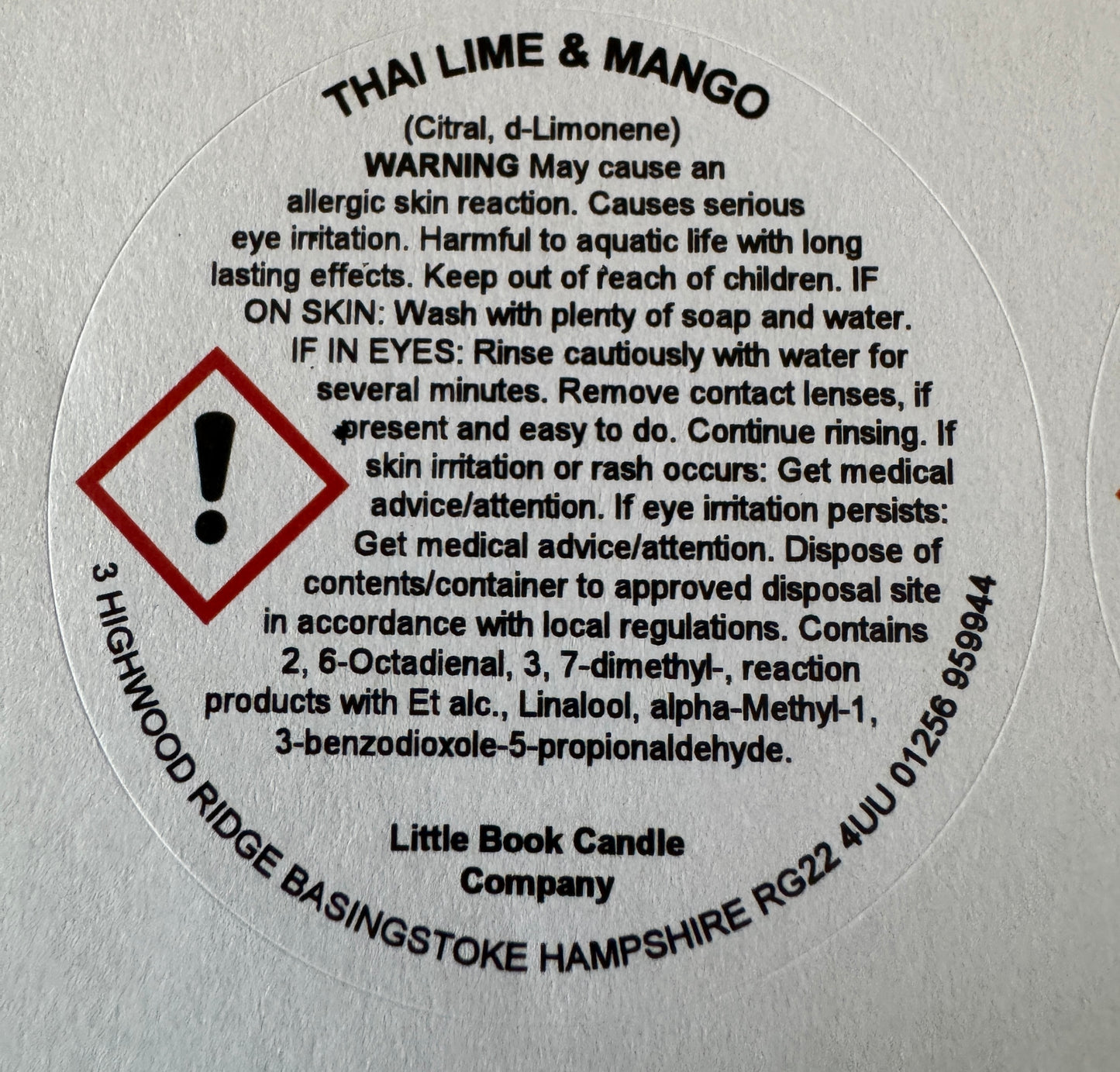 100ml Reed Diffuser Thai Lime & Mango