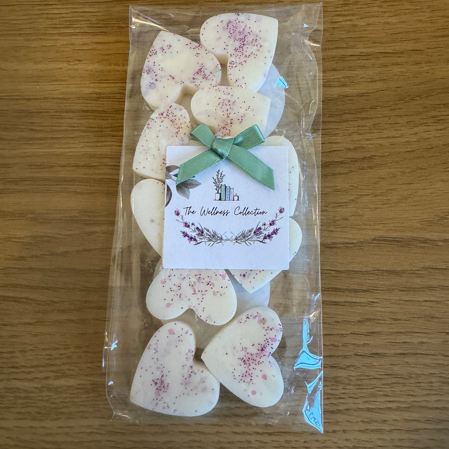 Pack of 10 Wax Melt Hearts Lavender & Leather