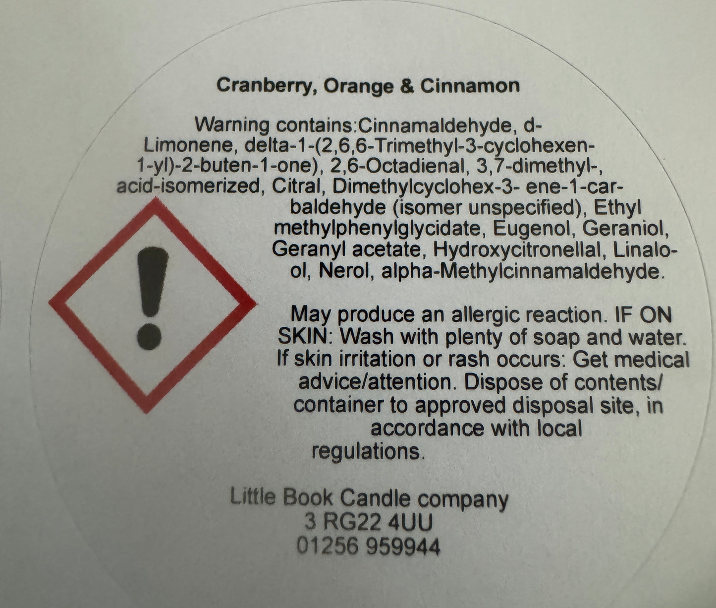 60g Clam Bar Cranberry, Orange & Cinnamon