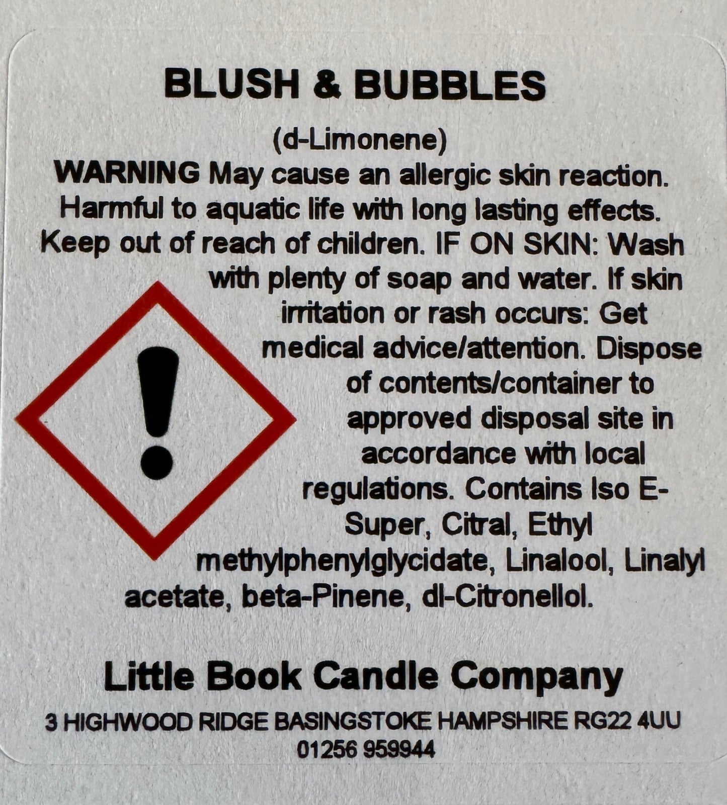 60g Clam Bar Blush & Bubbles