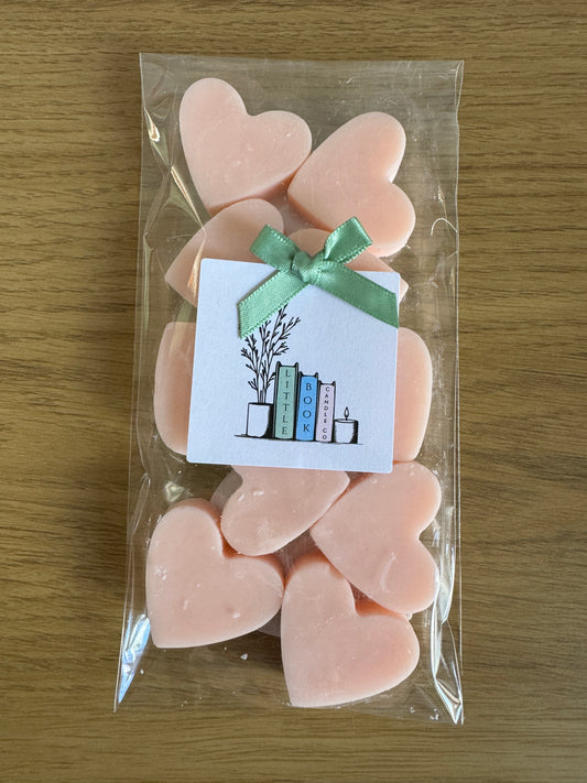 Pack of 10 Wax Melt Hearts Peach Couture