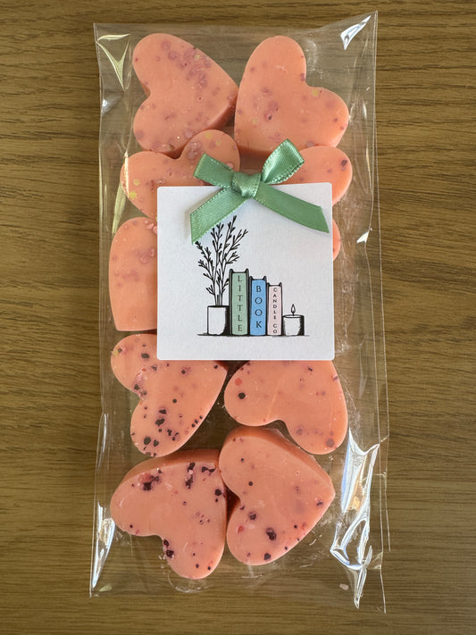 Pack of 10 Wax Melt Hearts Blush & Bubbles
