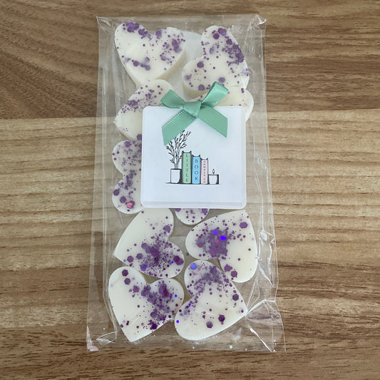 Pack of 10 Wax Melt Hearts Lavender Marshmallow