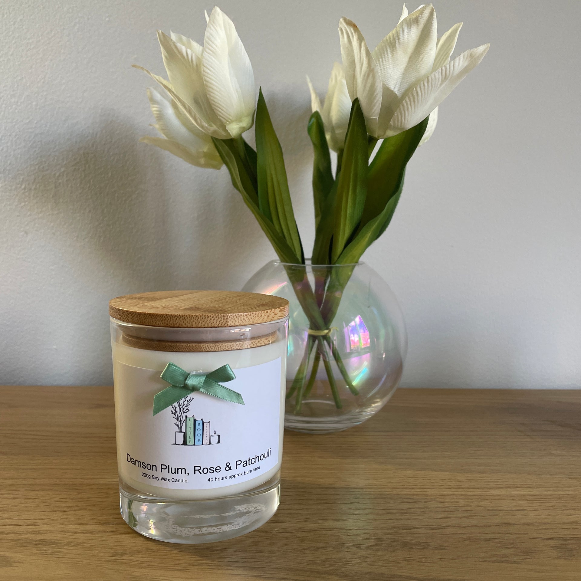 220g Candle Damson Plum, Rose Patchouli – LittleBookCandleCompany